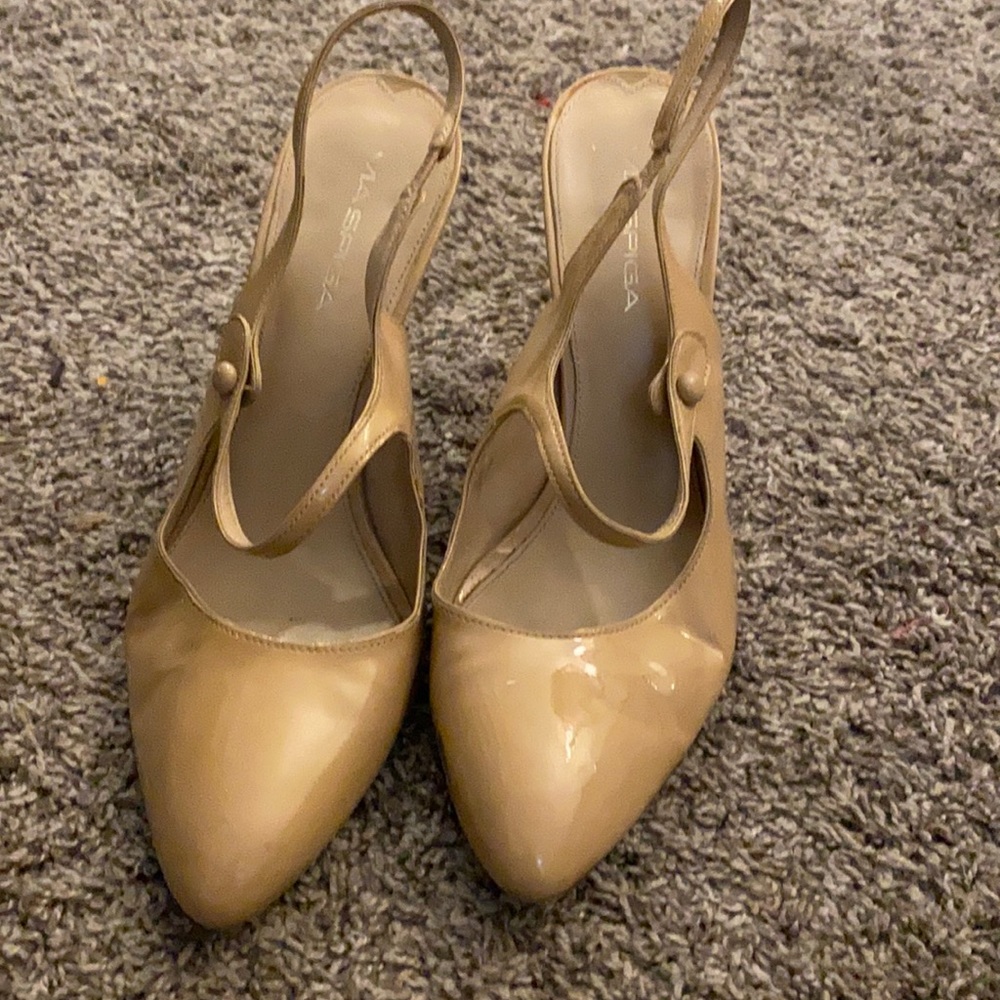 Via Spiga Patent Leather sling back heels